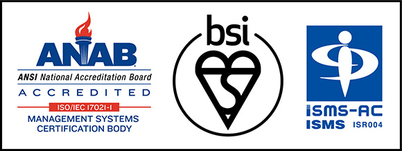 ISO/IEC27001:2013 / JIS Q 27001:2014の認証ロゴ
